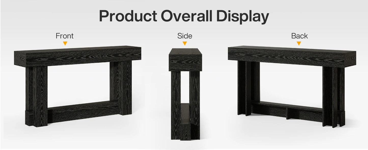 Console Géraldine — finition noir, bois, style industriel