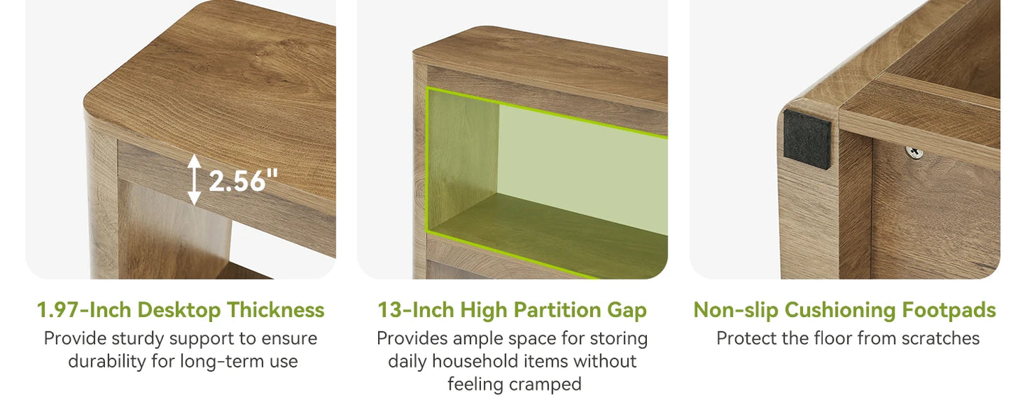 Console Élise — design contemporain, rangement intégré, étagères ouvertes