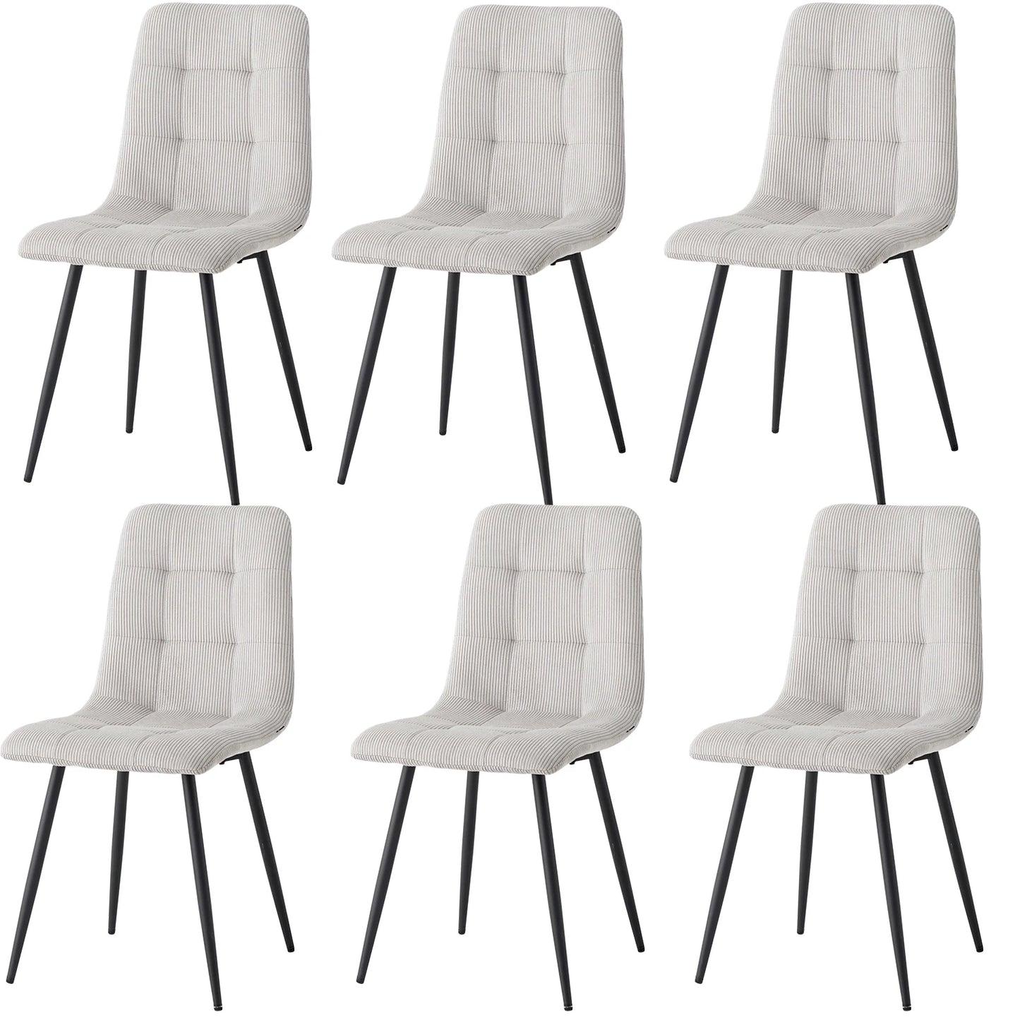 Chaise Perrine — velours, métal, design contemporain, lot de 6