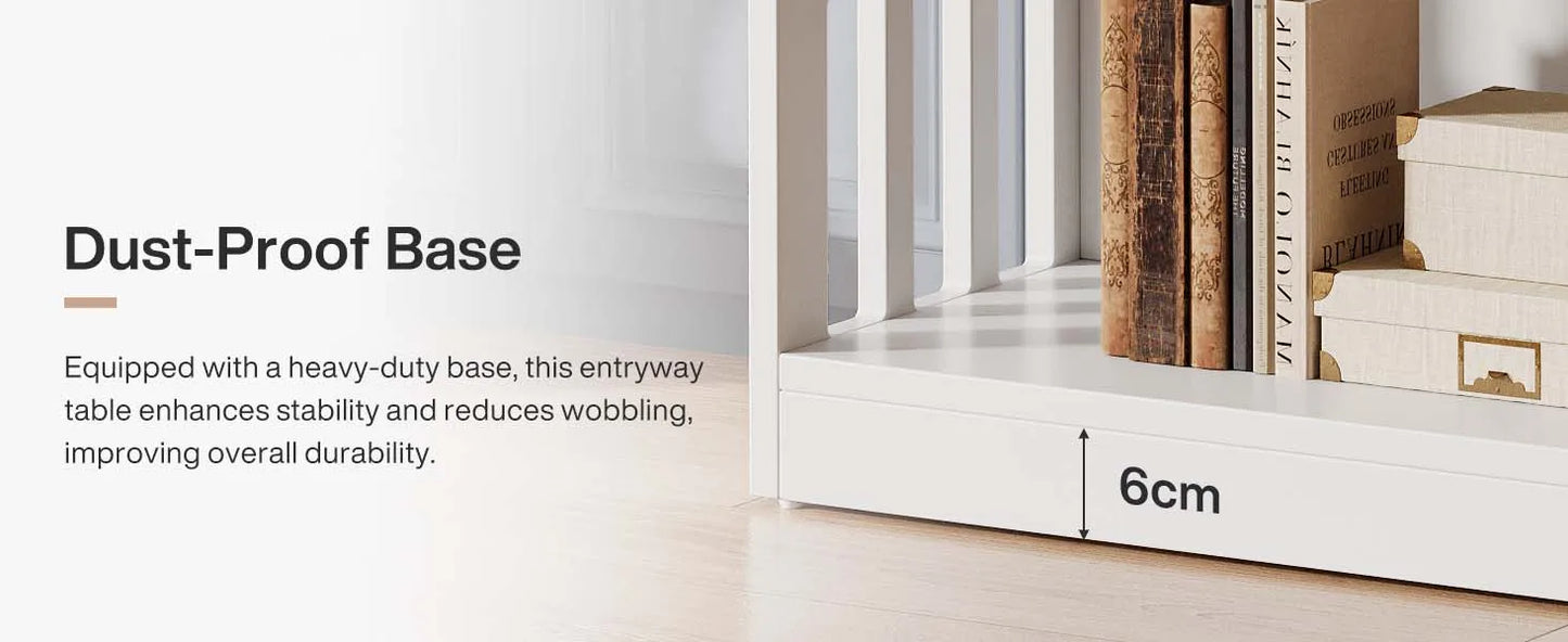 Console Sylvain — finition blanche, design contemporain, rangement intégré, 3 niveaux