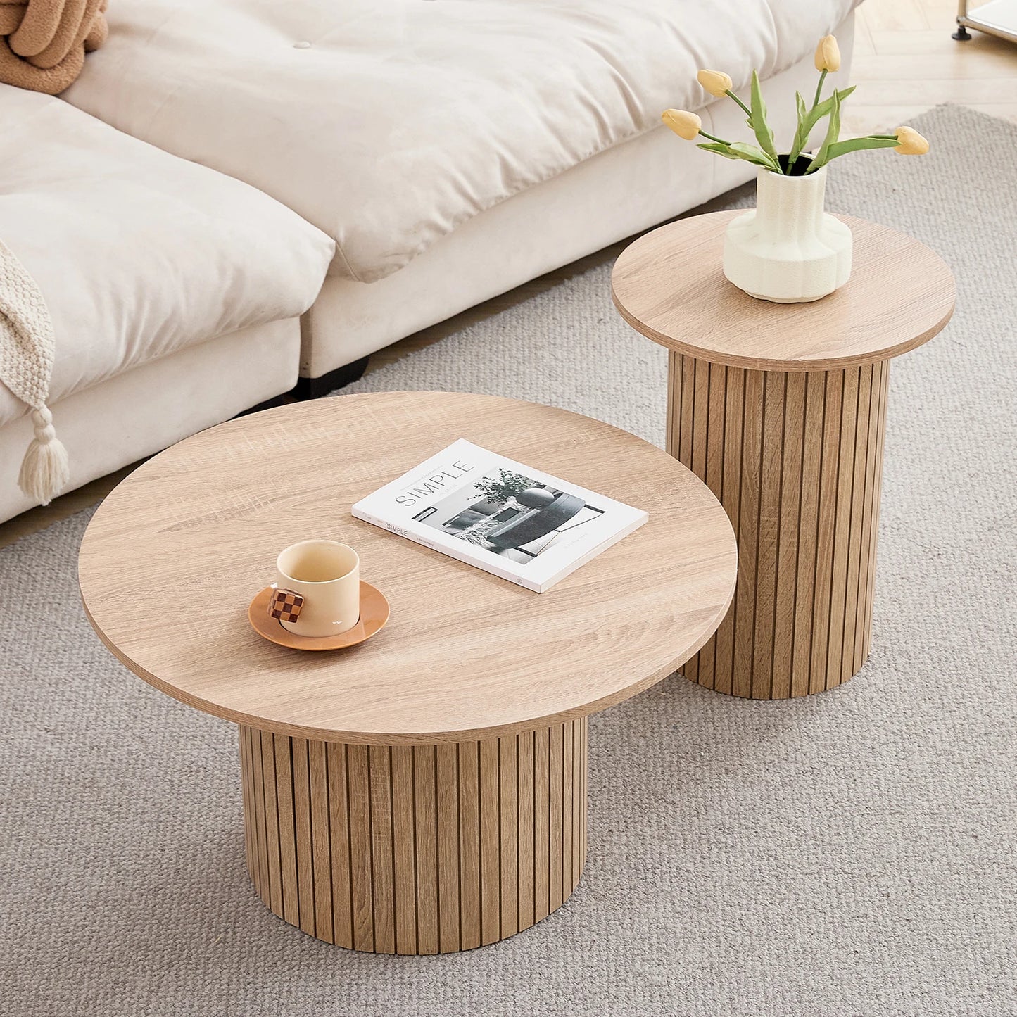 Table basse Prosper — bois, ronde