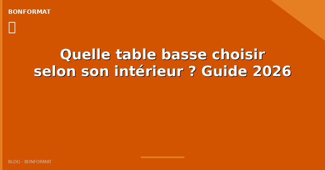 Quelle table basse choisir selon son intérieur ? Guide 2026