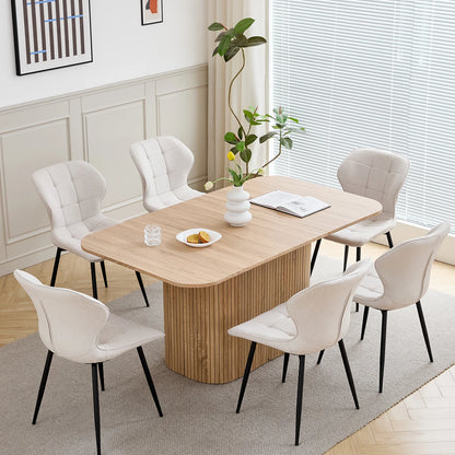 Table de salle à manger Fabien — bois massif, rectangulaire