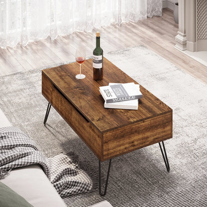 WOLTU Coffee Table with Hidden Storage Height-Adjustable Sofa Side Table Top  for Living Room Office Home Decor