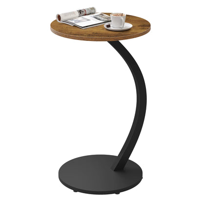 WOLTU C Shape Side Table Computer Tea Coffee Table Small Round Corner Sofa Table for Couch Bedroom Household