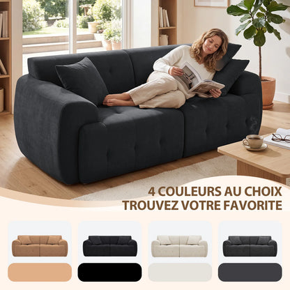 Canapé sol Gabrielle — 2 places, 180×86 cm, montage sans outil