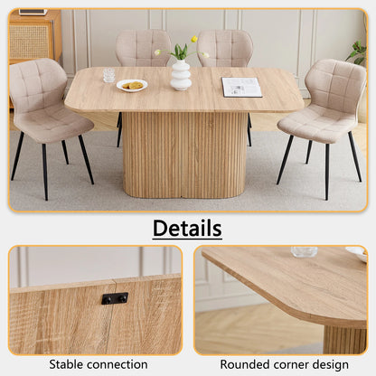 Table de salle à manger Fabien — bois massif, rectangulaire