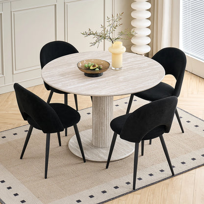 Table de salle à manger Fanny — bois massif, design contemporain, ronde