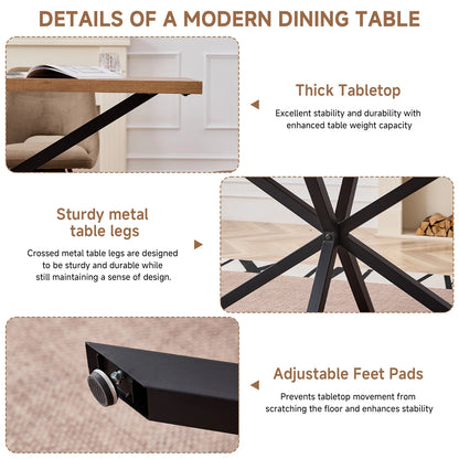 Table de salle à manger Madeleine — métal, design contemporain, rectangulaire