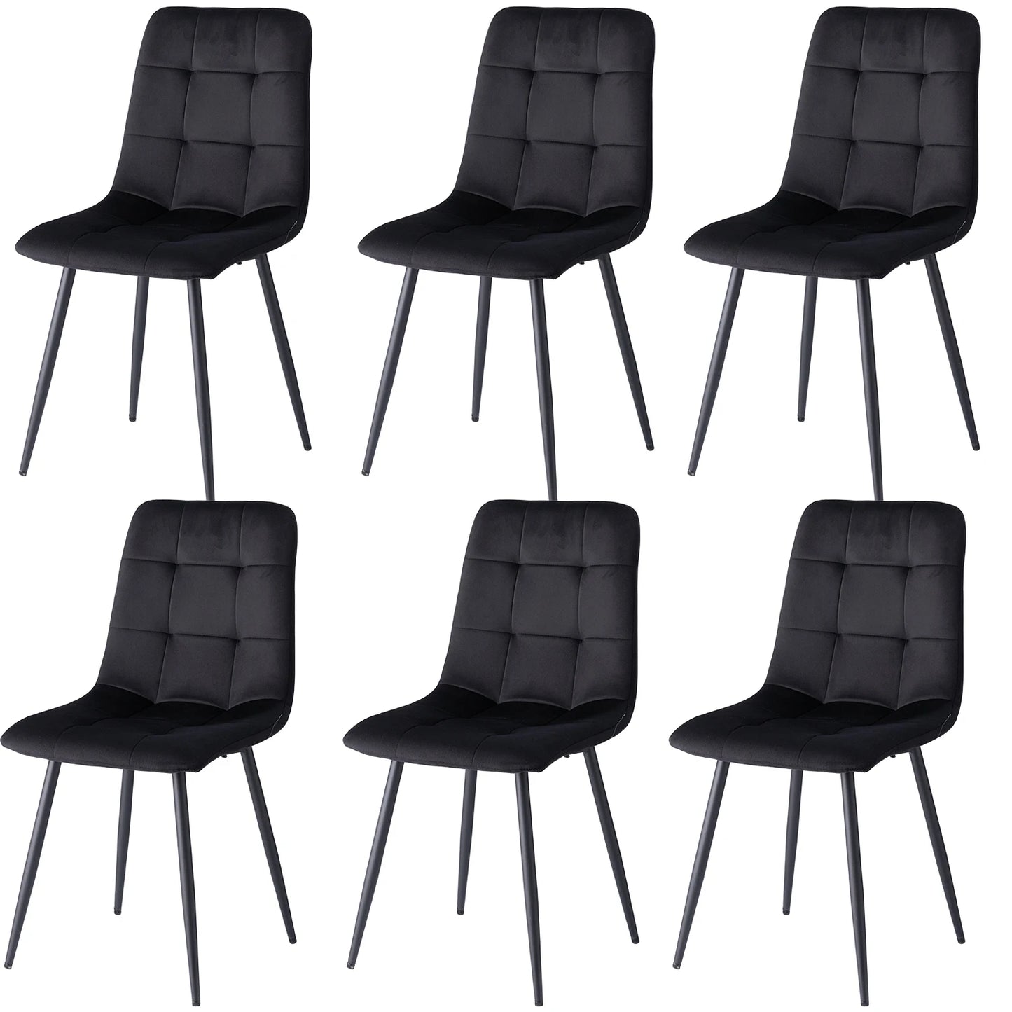 Chaise Tristan — velours, métal, lot de 6