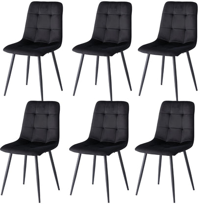 Chaise Tristan — velours, métal, lot de 6
