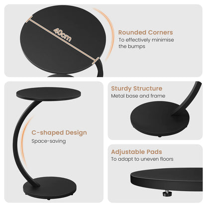 WOLTU C Shape Side Table Computer Tea Coffee Table Small Round Corner Sofa Table for Couch Bedroom Household