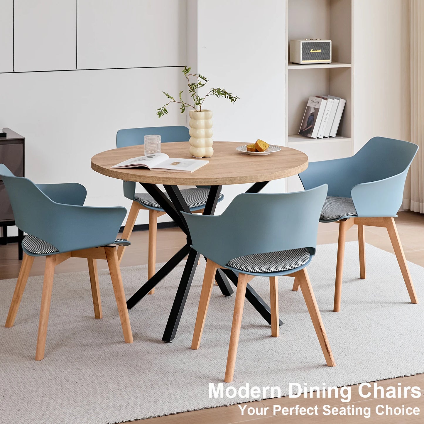 Chaise Lorraine — bois, design contemporain, avec accoudoirs