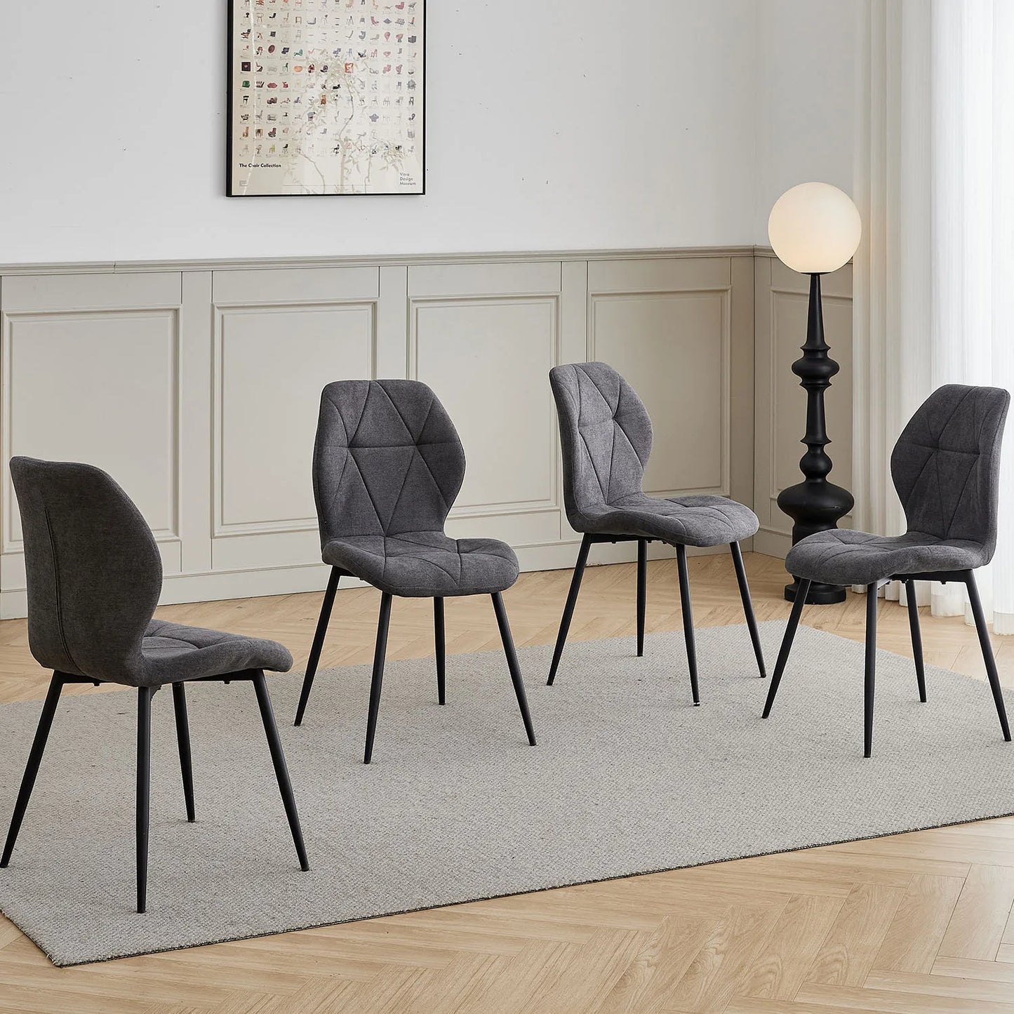 Chaise Valère — métal, lot de 6