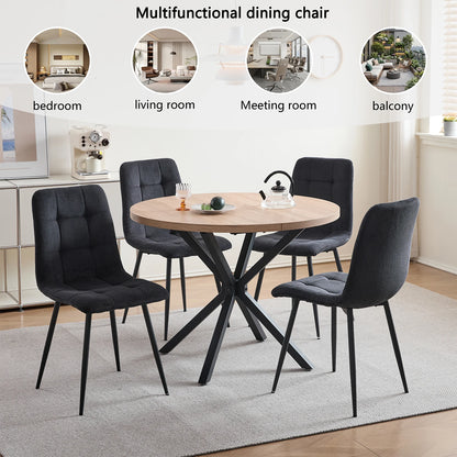 Chaise Perrine — velours, métal, design contemporain, lot de 6