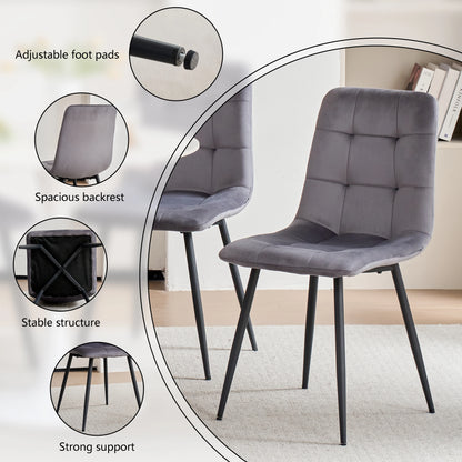 Chaise Tristan — velours, métal, lot de 6