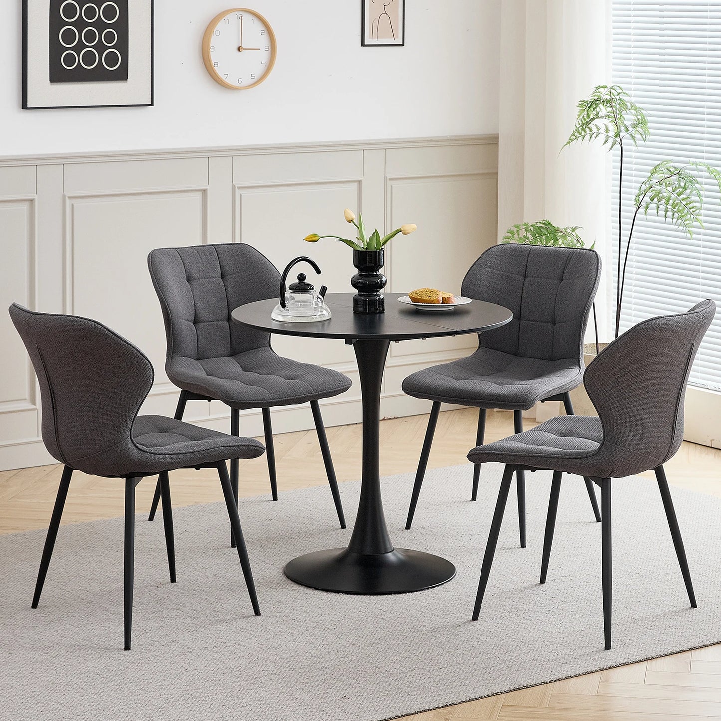 Chaise Cyril — finition noir, métal, design contemporain