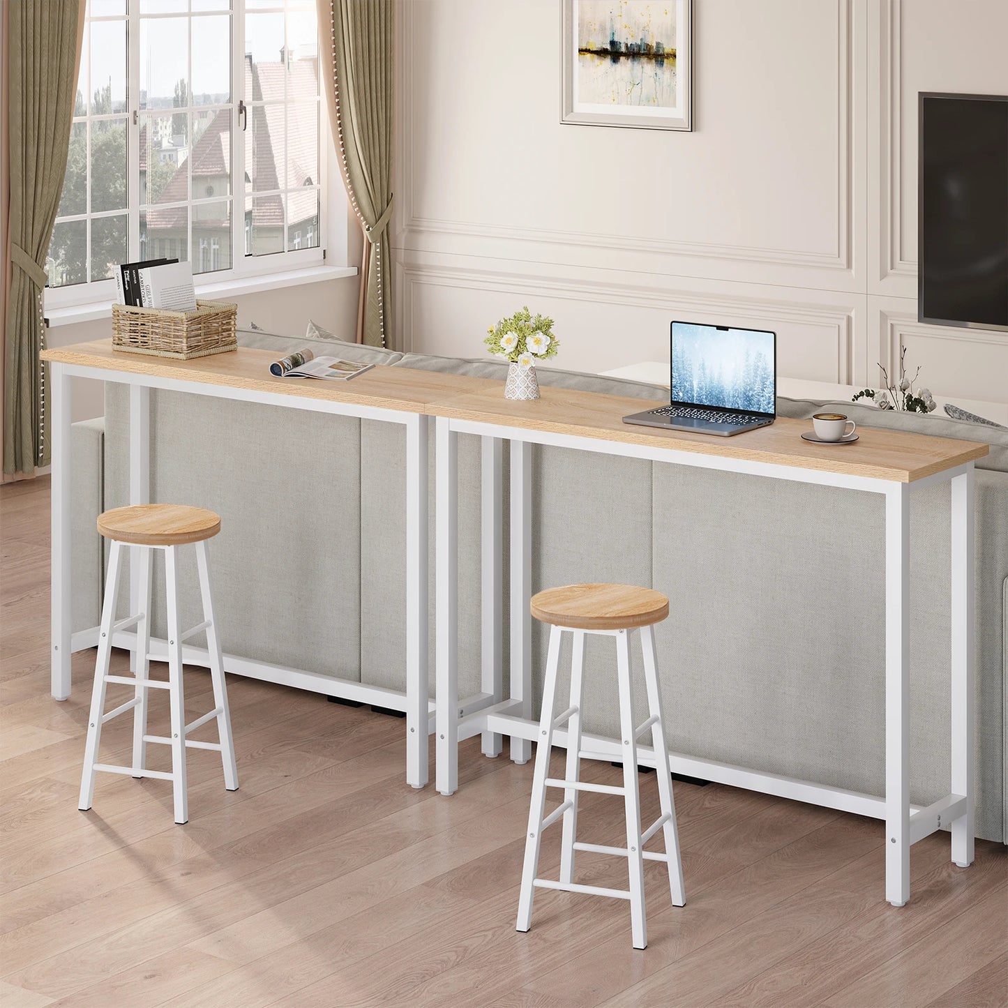 WOLTU Bar Kitchen Table Breakfast Dining Coffee Tea Table with Footrest Entrance Table Side Table Sideboards for Living Room