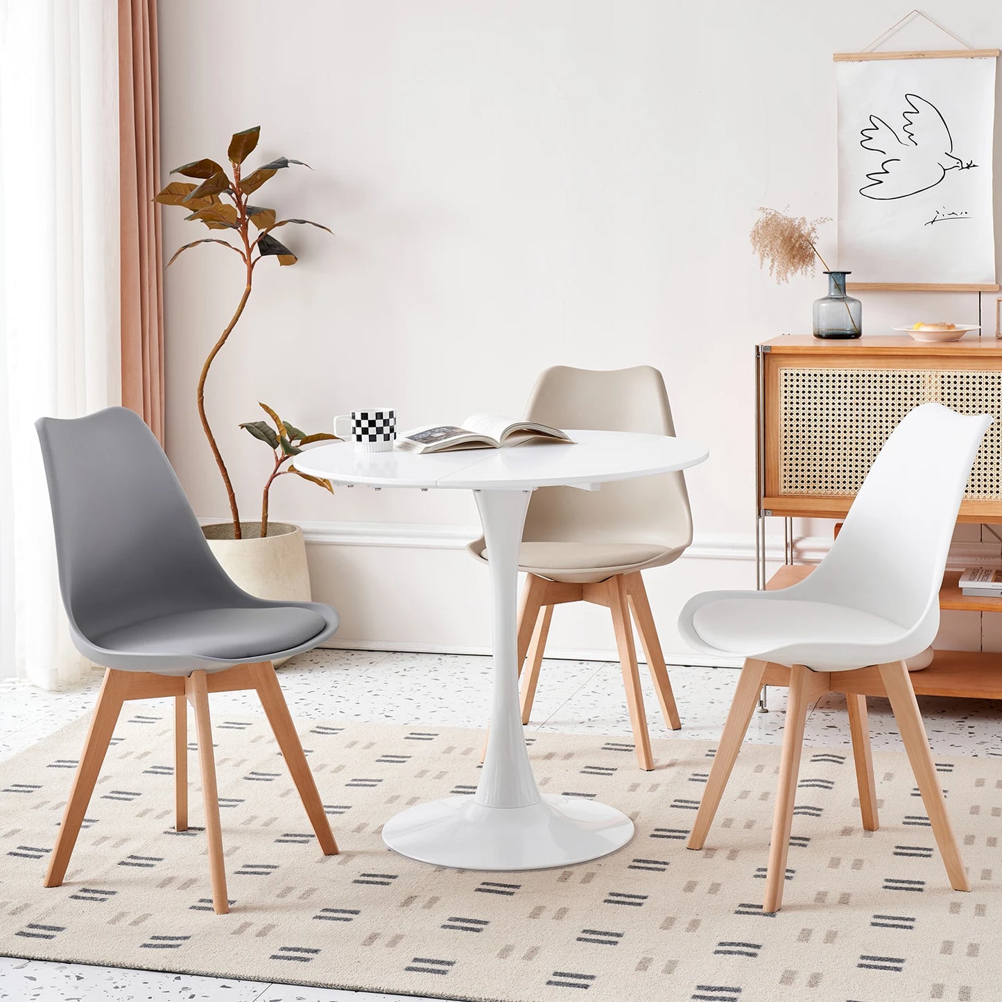Table de salle à manger Odette — finition noir, design contemporain, ronde