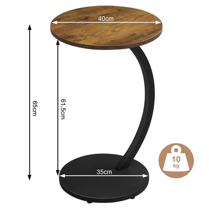 WOLTU C Shape Side Table Computer Tea Coffee Table Small Round Corner Sofa Table for Couch Bedroom Household