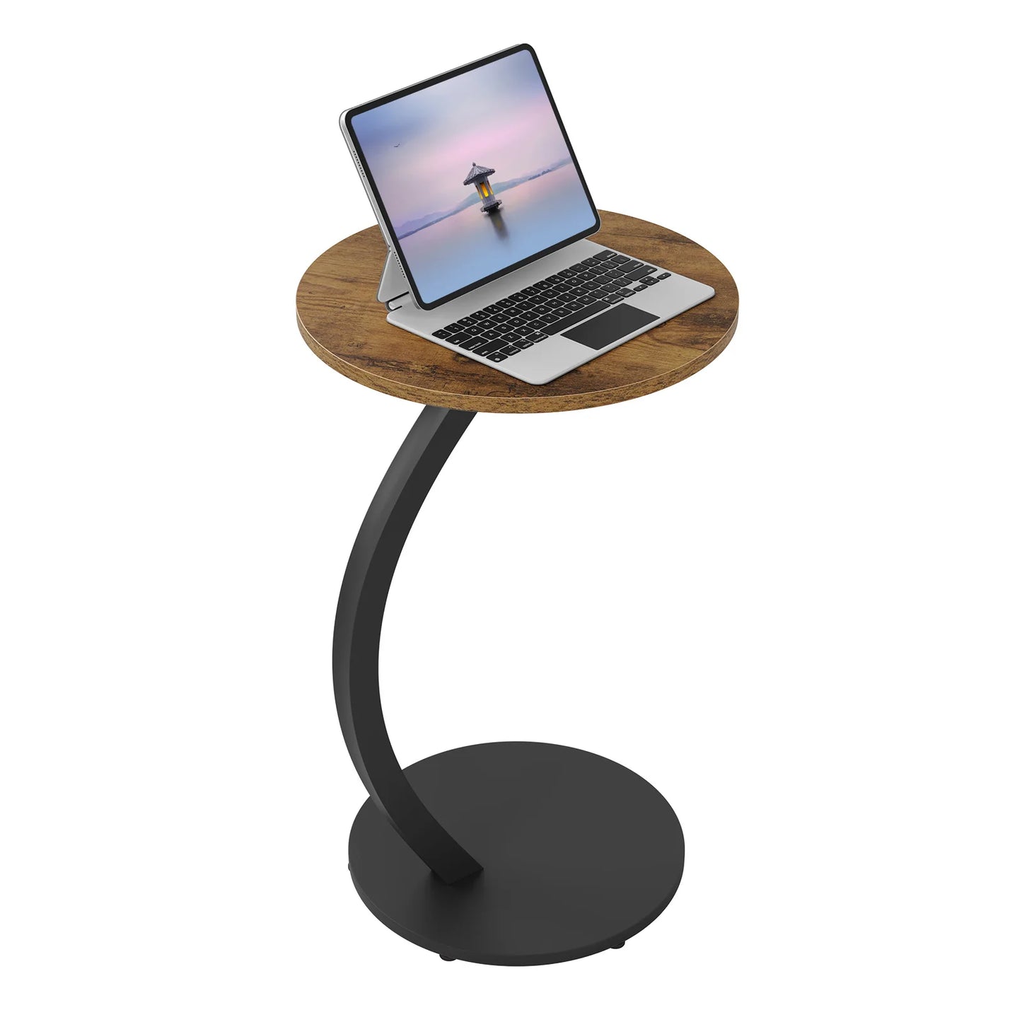 WOLTU C Shape Side Table Computer Tea Coffee Table Small Round Corner Sofa Table for Couch Bedroom Household