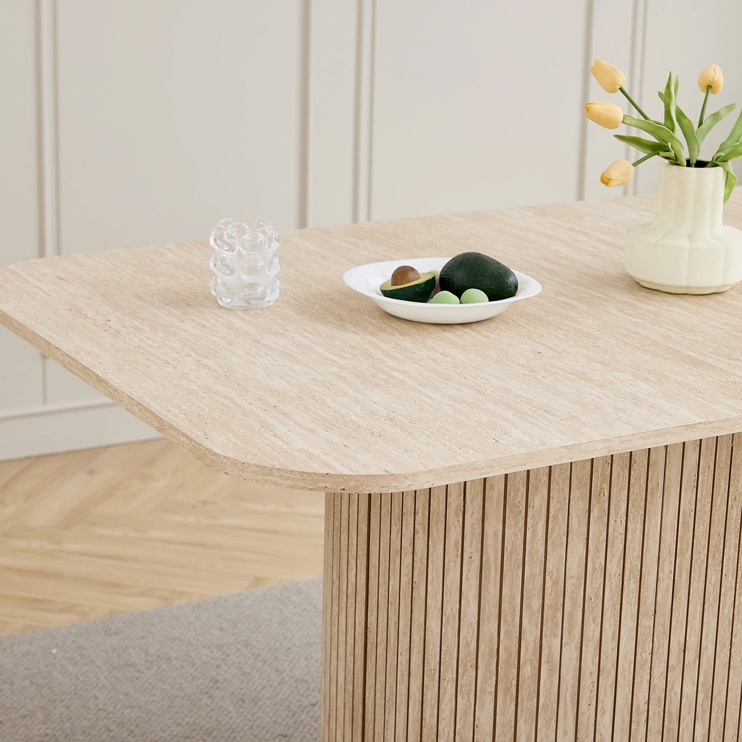 Table de salle à manger Fabien — bois massif, rectangulaire