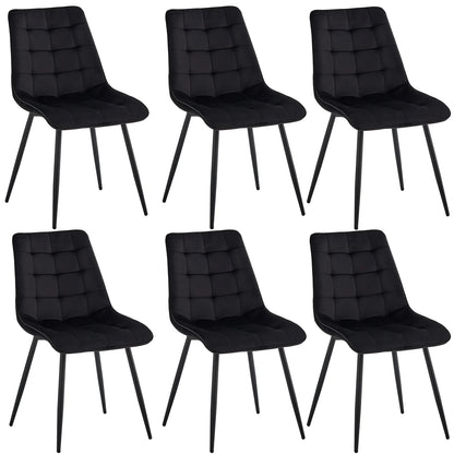 Chaise Florence — velours, métal, design contemporain, lot de 6