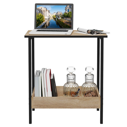 WOLTU Side Table Coffee Table with 2 Shelves Sofa Console Table with Storage Space for Living Room Living Room Cozy Corner