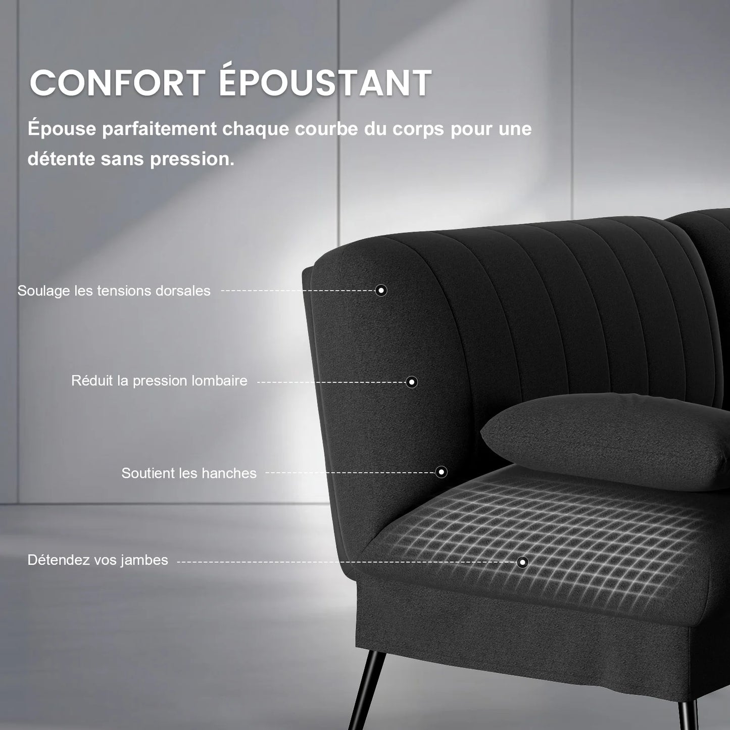 Canapé-lit convertible Léonie — 2 en 1, grand couchage, tissu microfibre