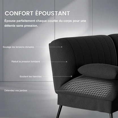Canapé-lit convertible Léonie — 2 en 1, grand couchage, tissu microfibre