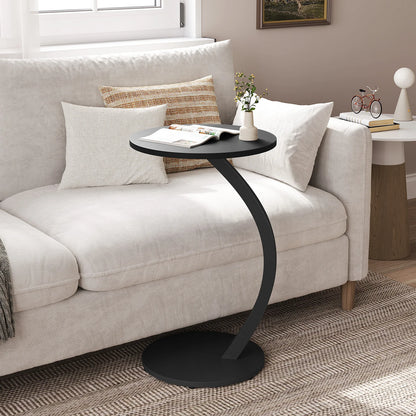WOLTU C Shape Side Table Computer Tea Coffee Table Small Round Corner Sofa Table for Couch Bedroom Household