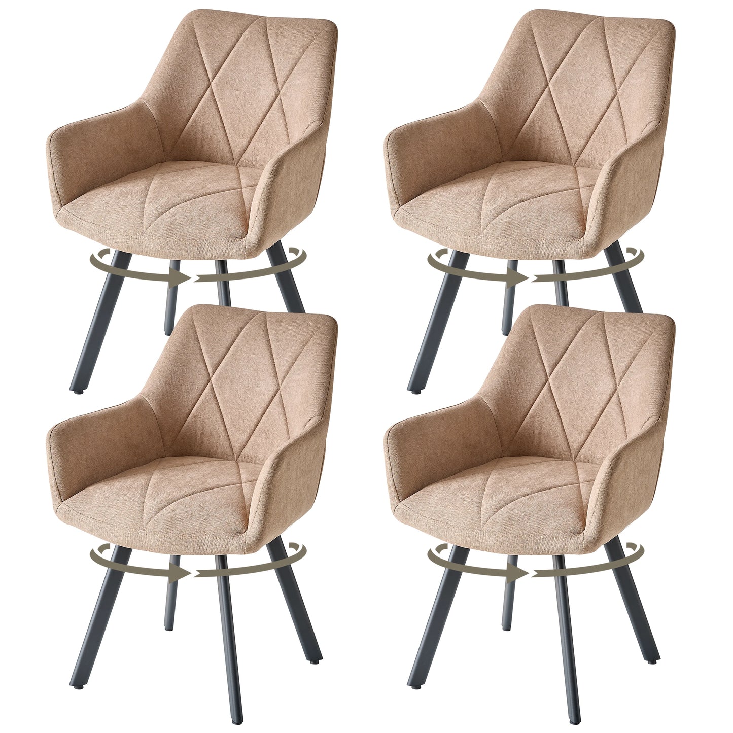 Chaise Romain — métal, design contemporain, assise pivotante, avec accoudoirs