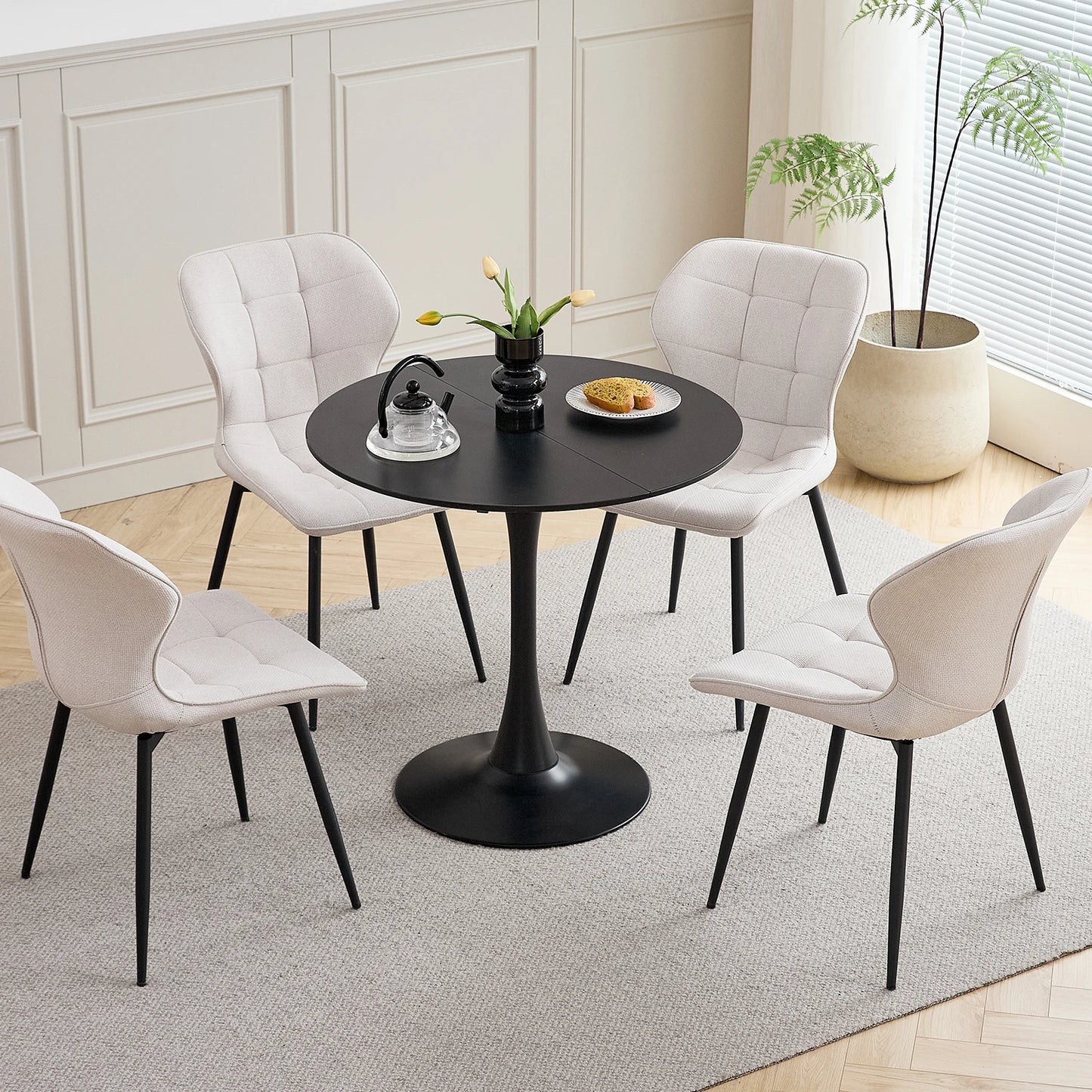 Chaise Cyril — finition noir, métal, design contemporain