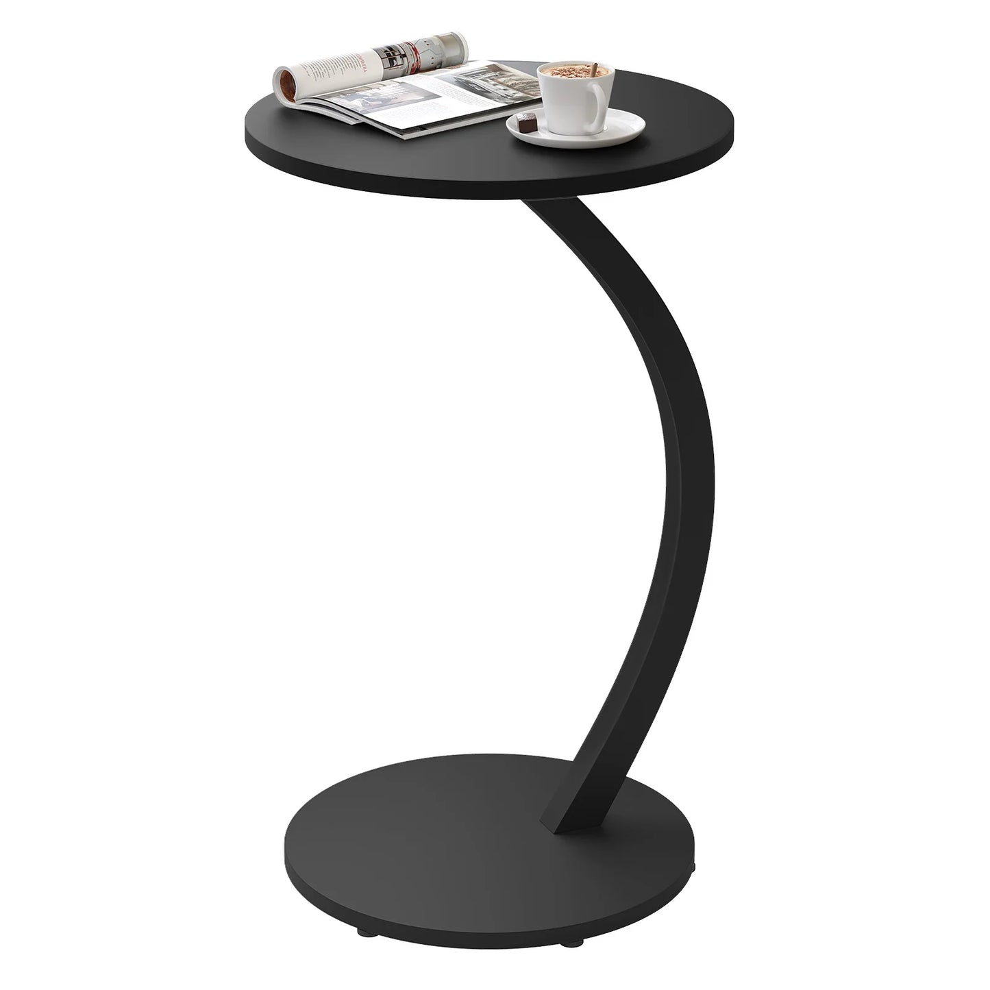 WOLTU C Shape Side Table Computer Tea Coffee Table Small Round Corner Sofa Table for Couch Bedroom Household
