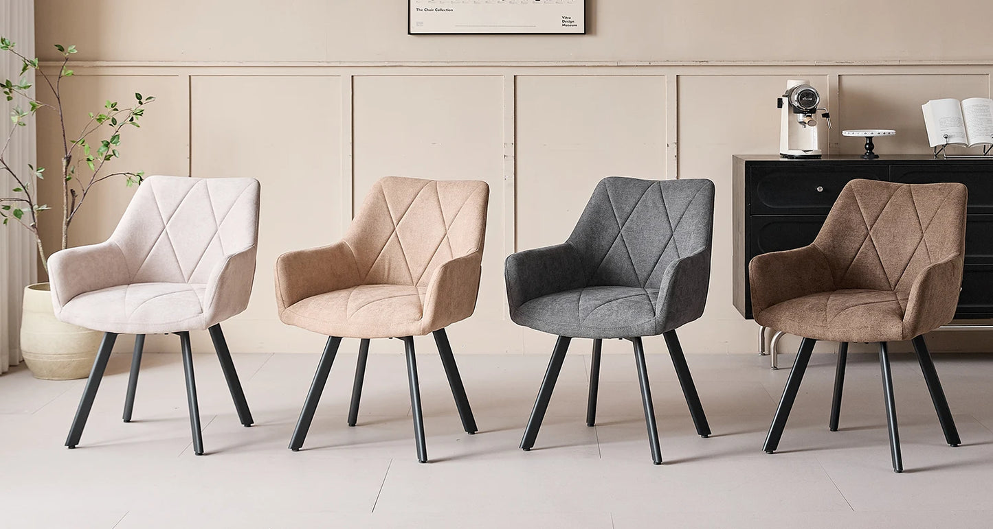 Chaise Romain — métal, design contemporain, assise pivotante, avec accoudoirs