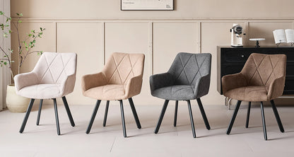 Chaise Romain — métal, design contemporain, assise pivotante, avec accoudoirs