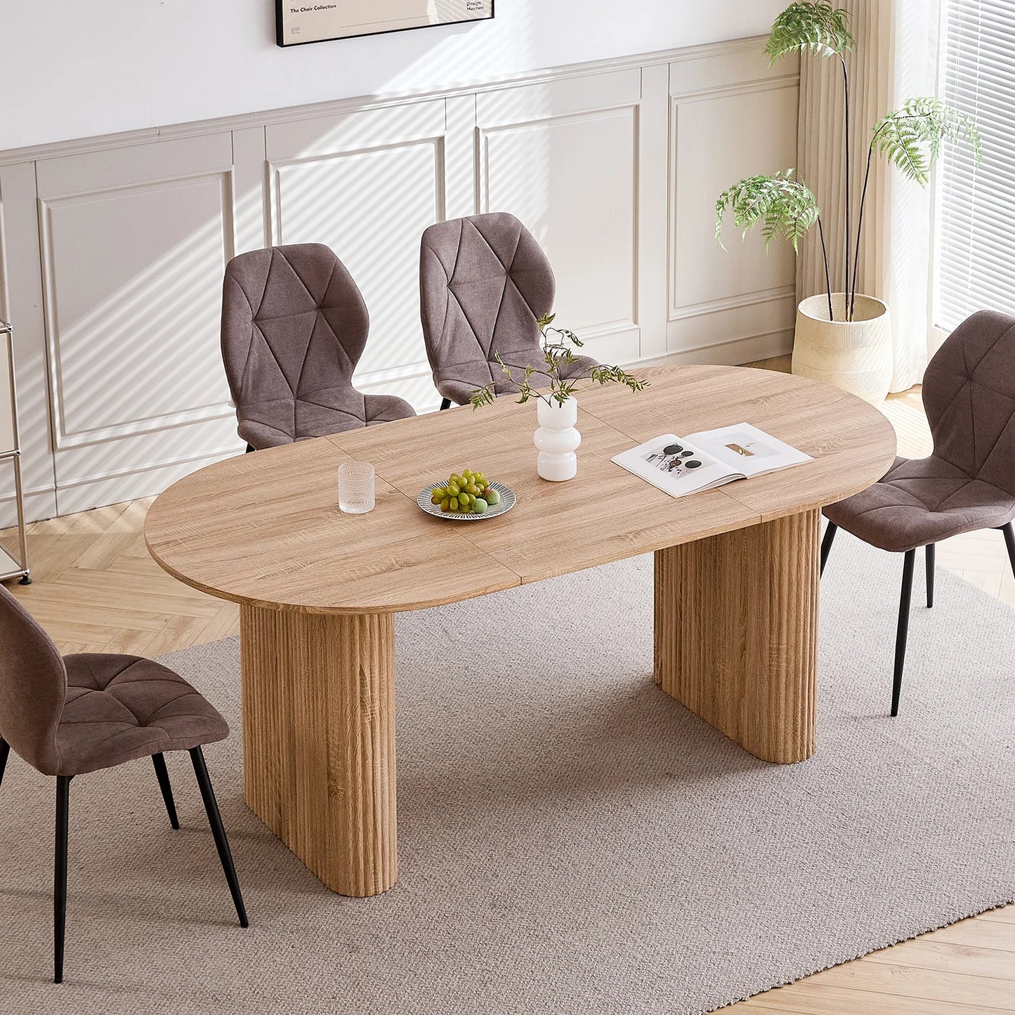 Table de salle à manger Prudence — bois, design contemporain