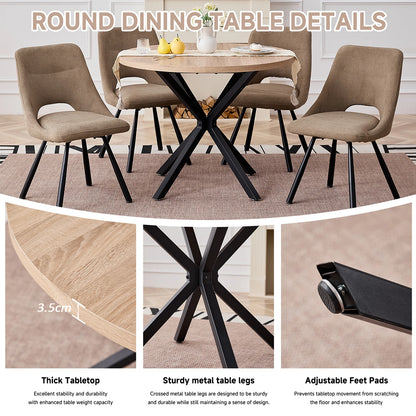 Bureau Odile — bois massif, style nordique, ronde