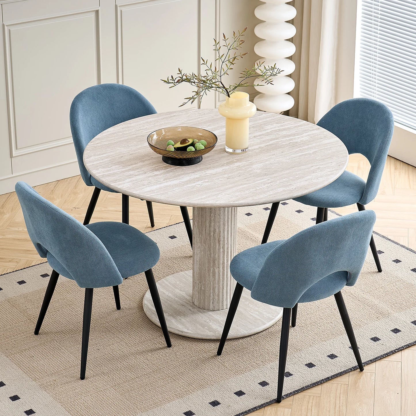 Table de salle à manger Fanny — bois massif, design contemporain, ronde