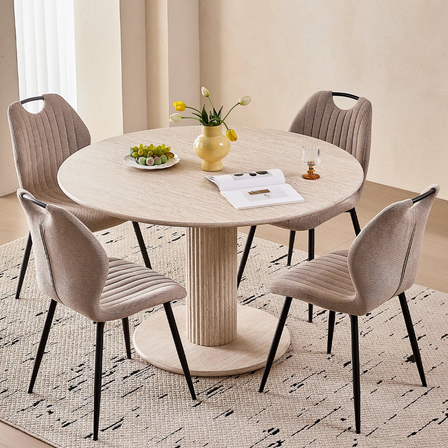 Table de salle à manger Fanny — bois massif, design contemporain, ronde