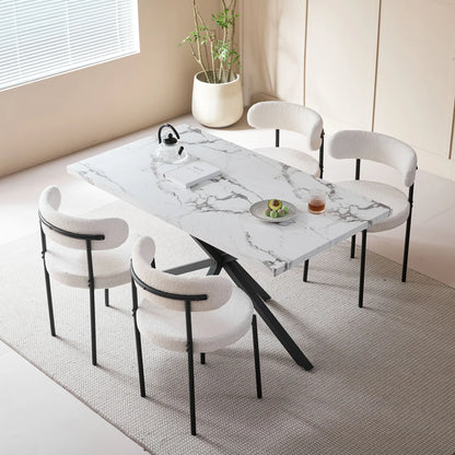 Table de salle à manger Madeleine — métal, design contemporain, rectangulaire