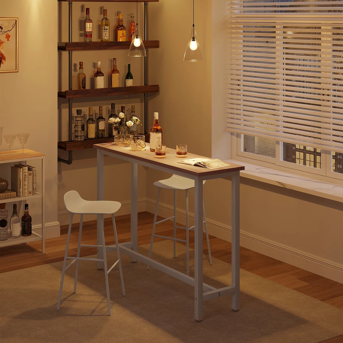 WOLTU Bar Kitchen Table Breakfast Dining Coffee Tea Table with Footrest Entrance Table Side Table Sideboards for Living Room