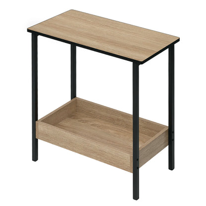 WOLTU Side Table Coffee Table with 2 Shelves Sofa Console Table with Storage Space for Living Room Living Room Cozy Corner
