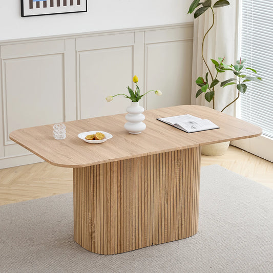 Table de salle à manger Fabien — bois massif, rectangulaire