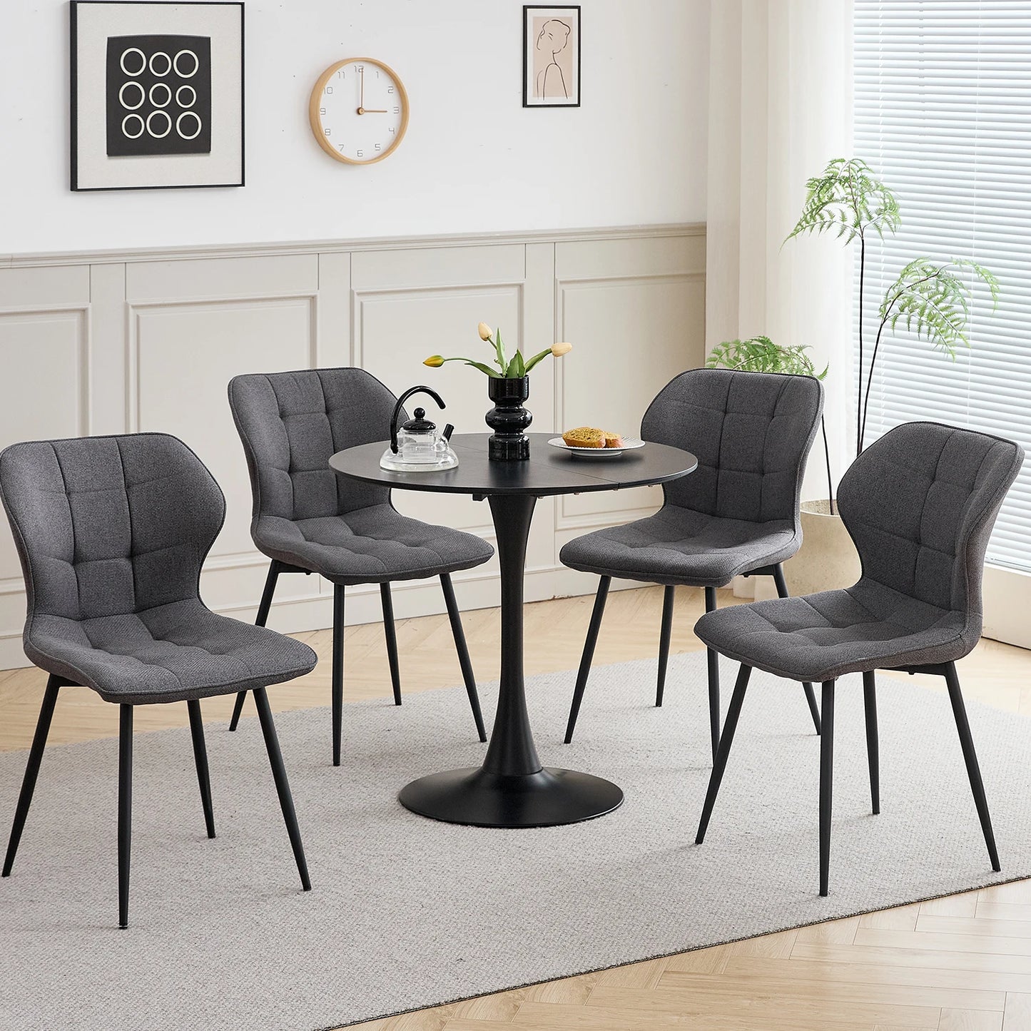 Chaise Cyril — finition noir, métal, design contemporain