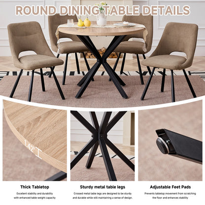 Bureau Odile — bois massif, style nordique, ronde