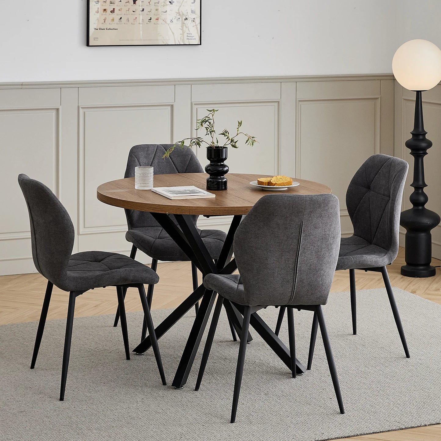 Chaise Valère — métal, lot de 6