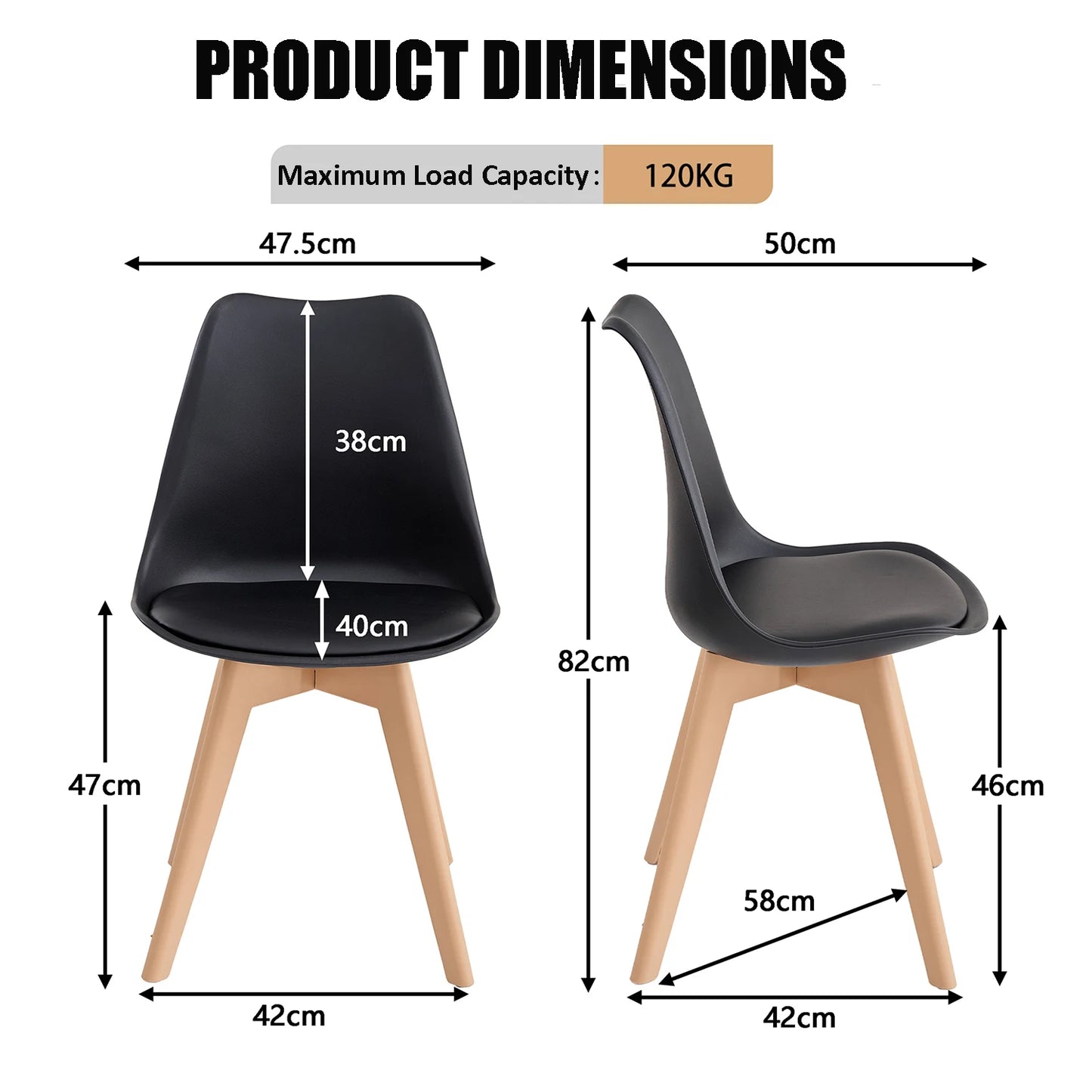 Chaise Martin — finition noir, design contemporain