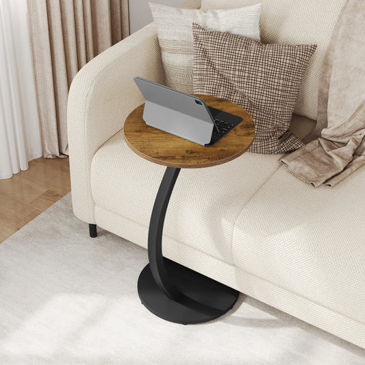 WOLTU C Shape Side Table Computer Tea Coffee Table Small Round Corner Sofa Table for Couch Bedroom Household
