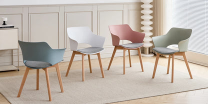 Chaise Lorraine — bois, design contemporain, avec accoudoirs